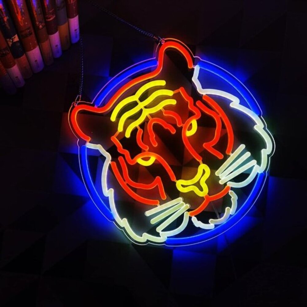 New Tiger LED Neon Sign Light, Beer Bar, Club, Bedroom & Man Cave Wall Decor - Picture 2 of 6
